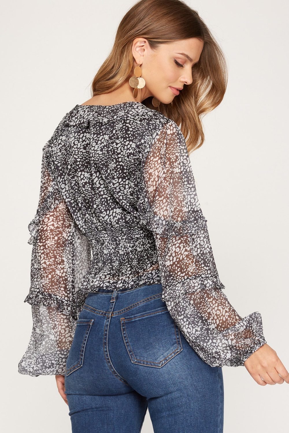 Animal Print Chiffon Top - Bella Chic - Image 2